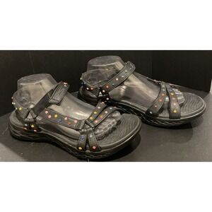 Skechers Goga Mat Sandals Womens Size 10 Black Multicolor Beads 16185 Comfort‎